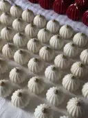 Миниатюра Керамический шар 6 см ребристый белый 1