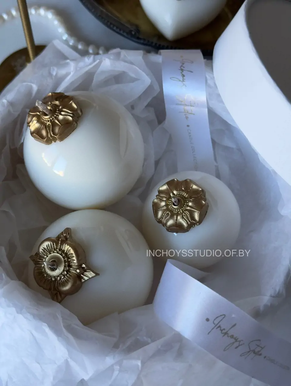 Керамический шар 6 см гладкий белый — изображение 2