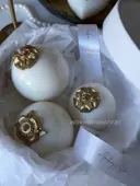 Миниатюра Керамический шар 7 см гладкий белый  2