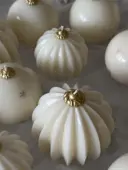 Миниатюра Ceramic baubles 7 см ребристый белый 2